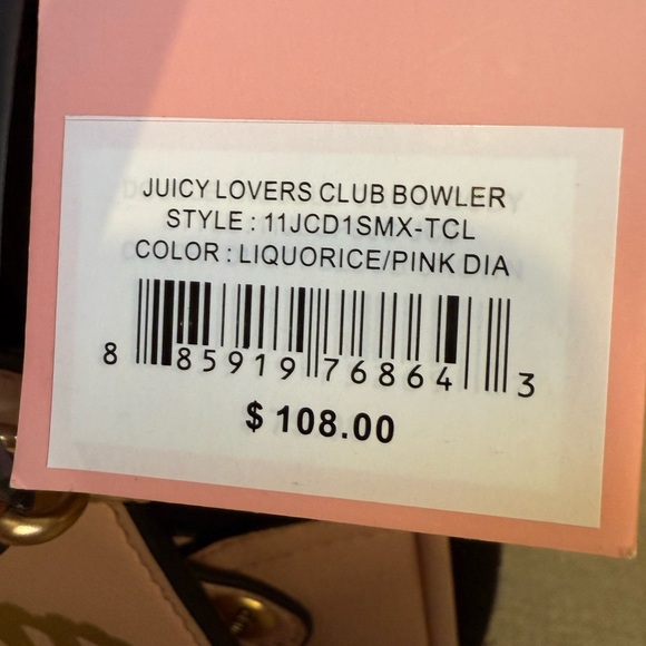 Beautiful JUICY COUTURE JUICY LOVERS CLUB BOWLER LIQUORICE PINK XBODY Bag - Picture 5 of 16